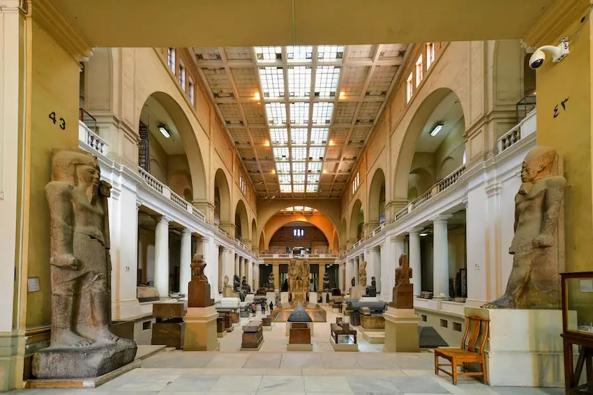Interior view of Egyptian Museum in Cairo