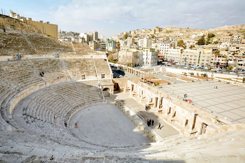 Roman theater and city view, Amman, Jordan