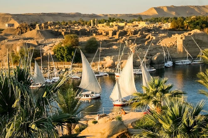 Egypt holidays from Australia - River Nile at sunset in Aswan